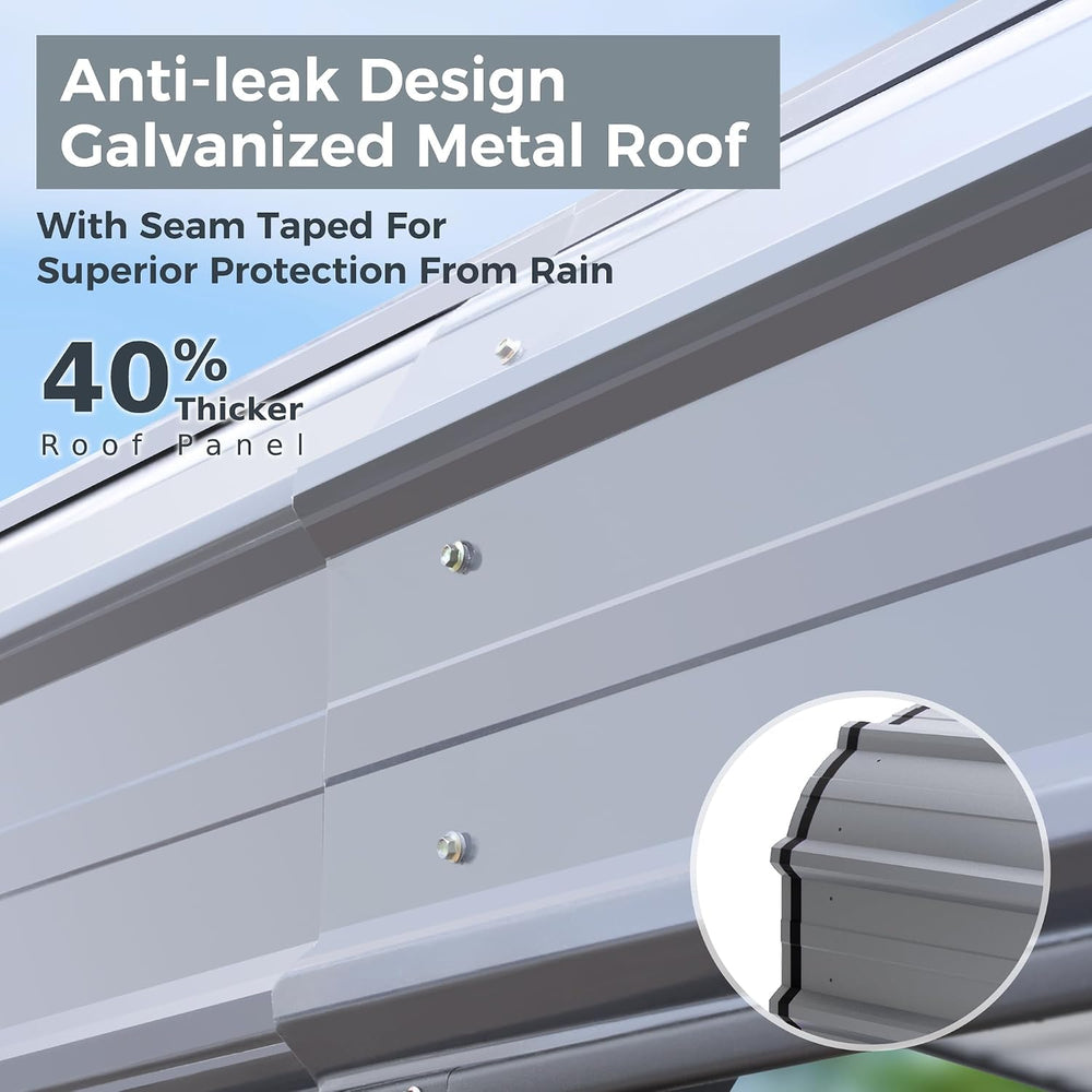 12x25 ft Metal Carport Heavy Duty Frame Canopy Garage Shelter