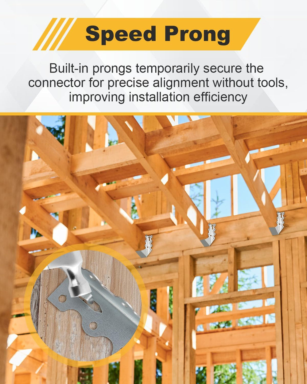 25 Pcs 2x6 Joist Hangers for Wood, 20 Gauge Galvanized Face Mount Joist Hange...