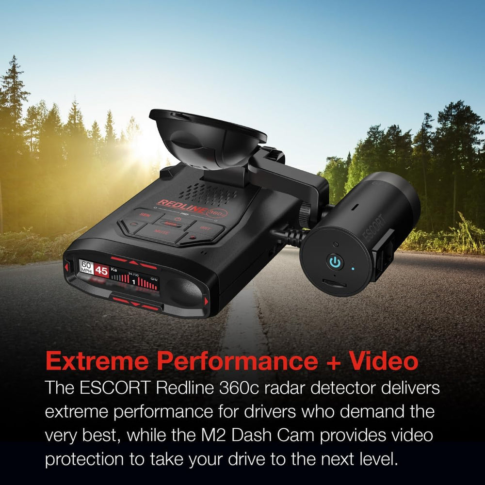 Escort Redline 360c Laser Radar Detector & Escort M2 Smart Dash Cam Bundle