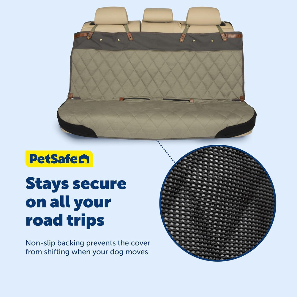 PetSafe Happy Ride Quilted Dog Car Seat Cover, Bench, Black
