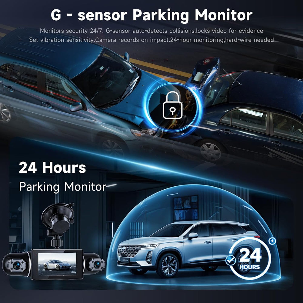4 Channel Dash Cam with Front Rear Left Right Cameras, 360° Car Camera System...