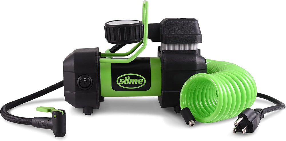 Slime 40045 Home Tire Inflator, Wall Mounted 120V, SUV, 4x4 Air Compressor, H...