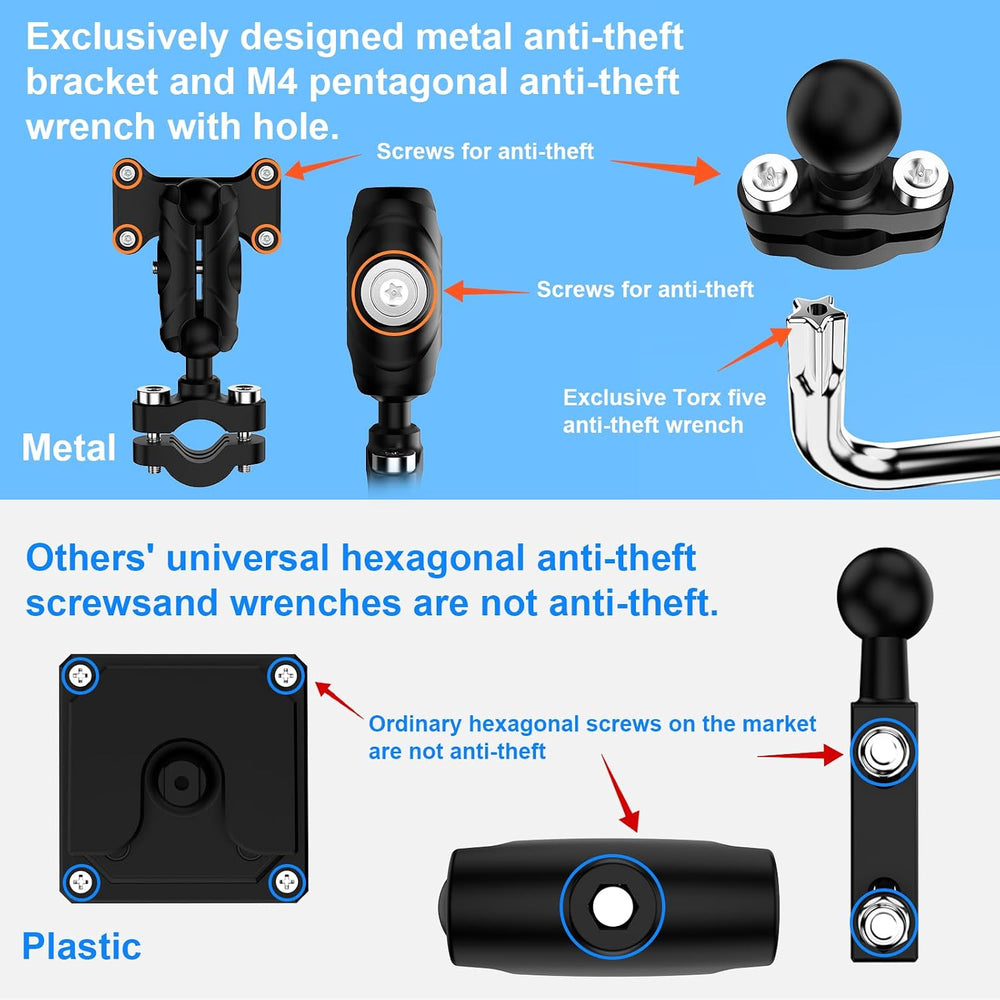 6.25" Motorcycle Carplay Screen with GPS NavigationSystem, Wireless Andr...