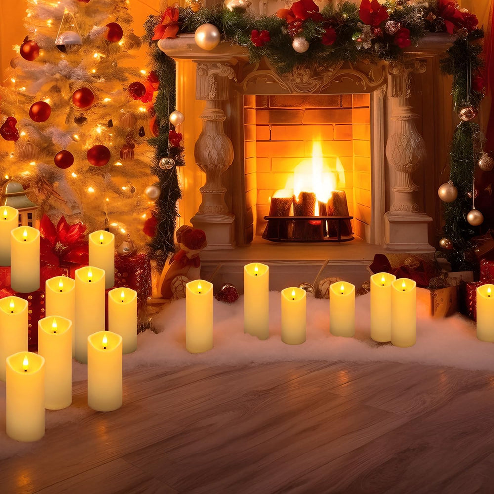 YOROXRG 24 Pack Christmas Decoration Flickering Flameless Candles, Battery Op...