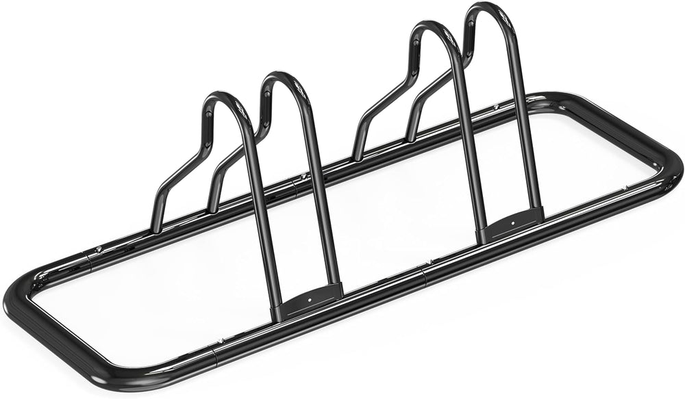 Simple Houseware 2-Bike Adjustable Floor Storage Rack for Garage, Black