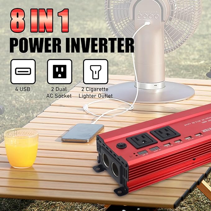 HITRENDS 900W Car Power Inverter 12V to 110V, DC to AC Converter