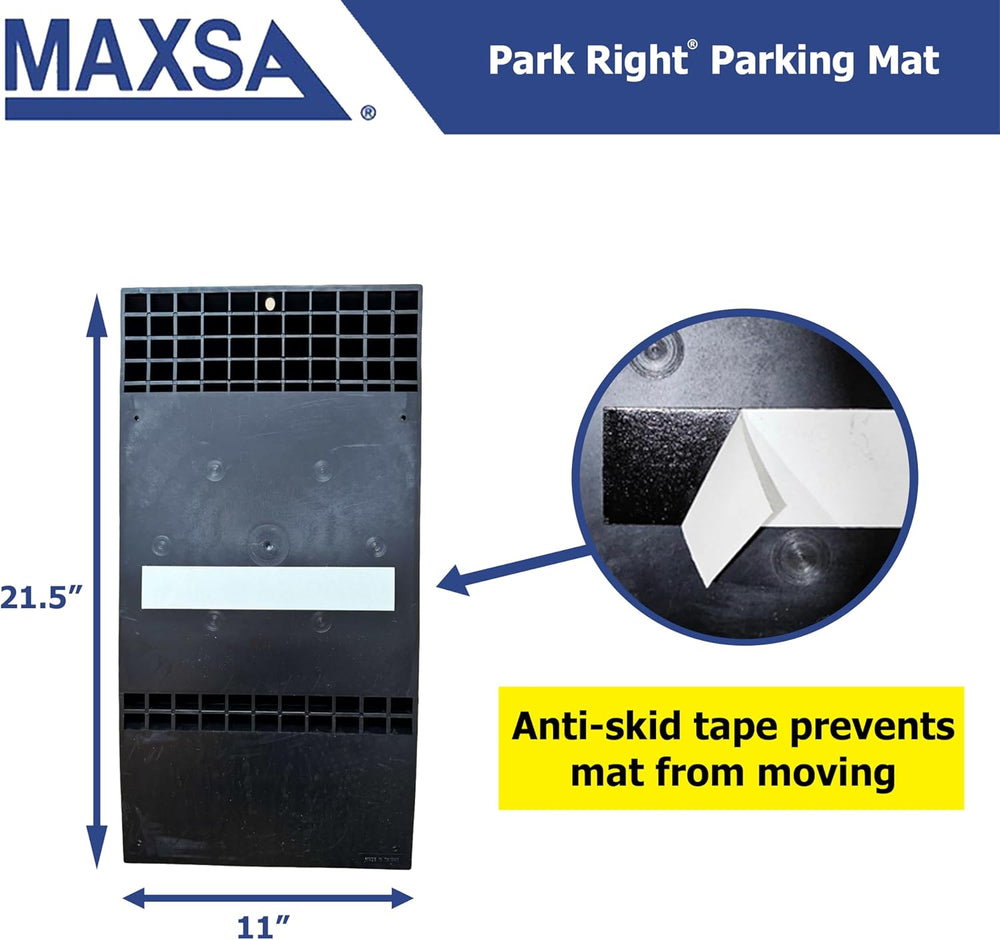 MAXSA 37358-2PK Park Right Parking Mat, Perfect Garage Parking, Black, 2-PK