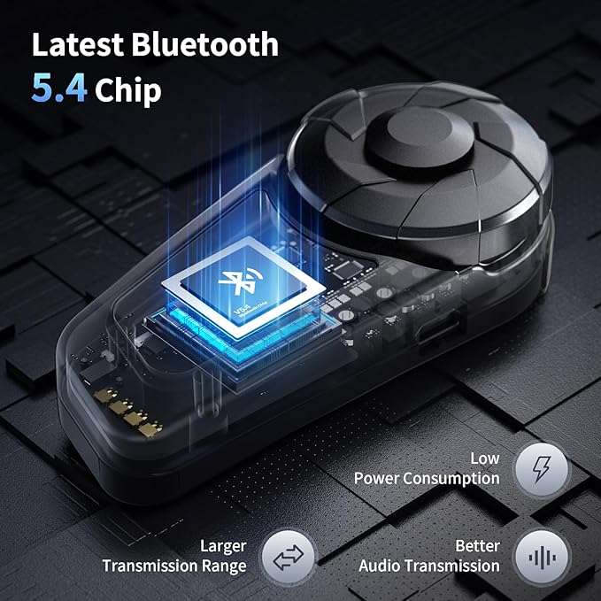 Fodsports FX-S Motorcycle Bluetooth Headset V5.4, 2-Way Helmet Intercom