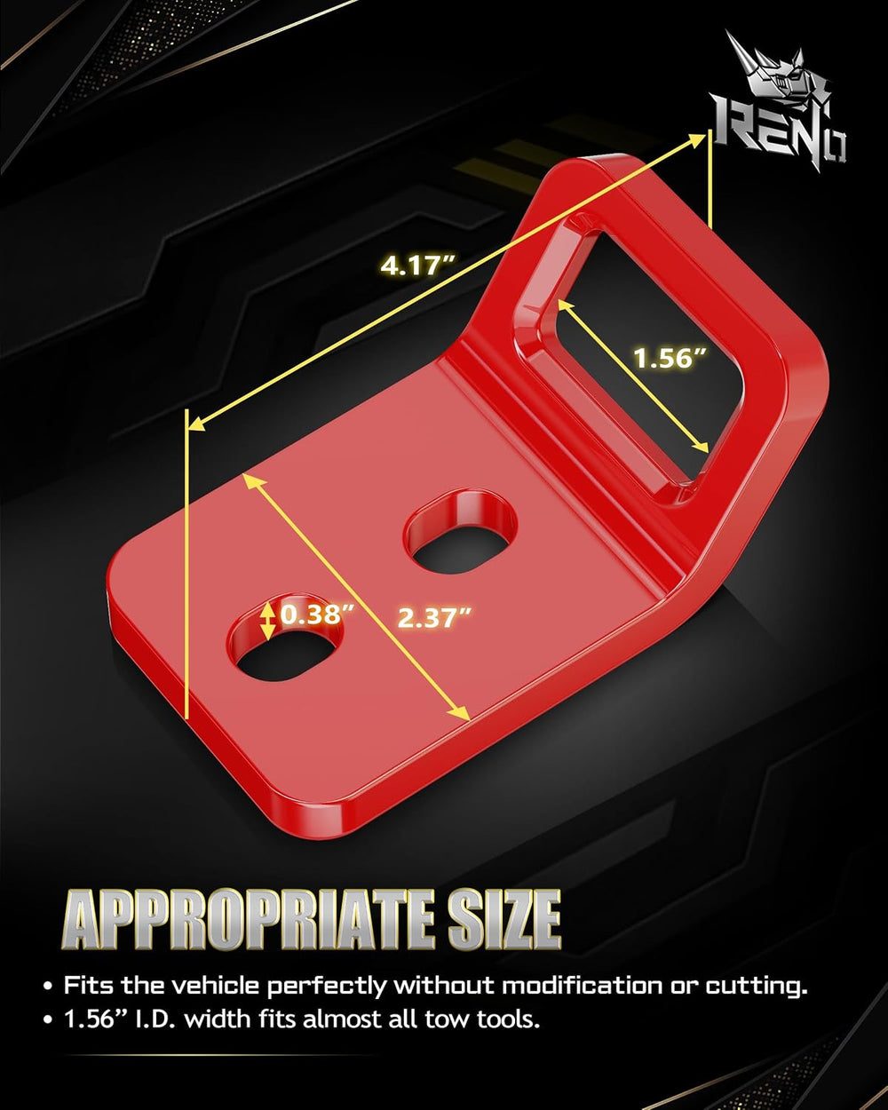 RENO 2024-2026 Tacoma Front Tow Hooks Truck Recovery Point (Red, 2 pcs) | 304...