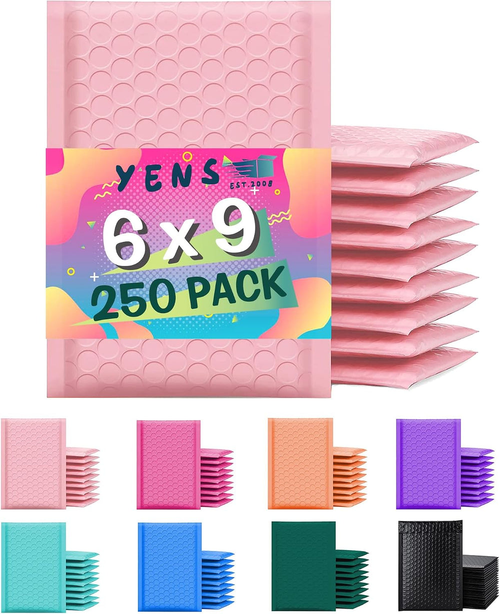 Yens Bulk Light Pink Poly Bubble Mailers 6x10 250 Pack Usable 6x9
