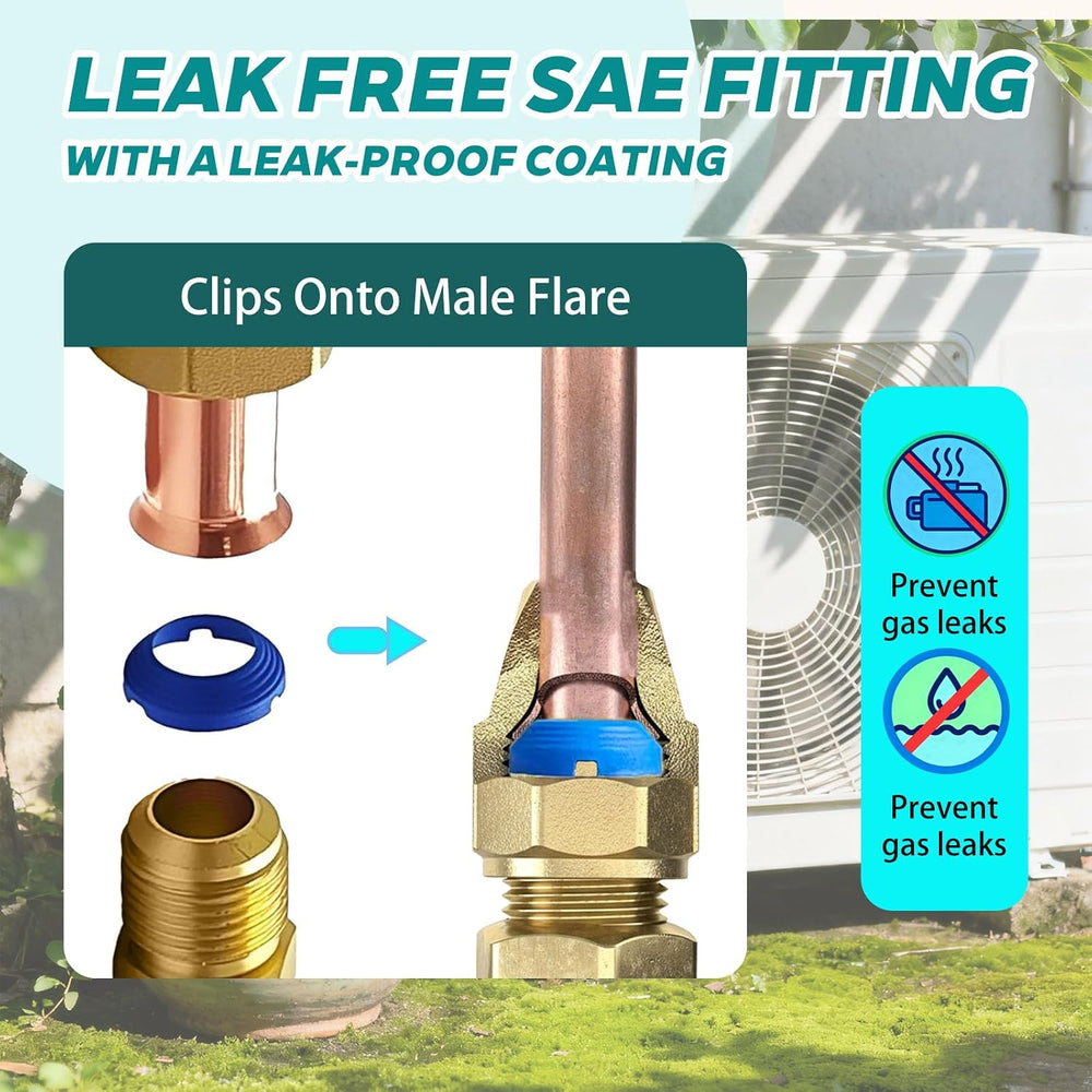 40 Pack Leak Free SAE Mini Split Flare Seal Kit (1/4", 3/8", 1/2&qu...