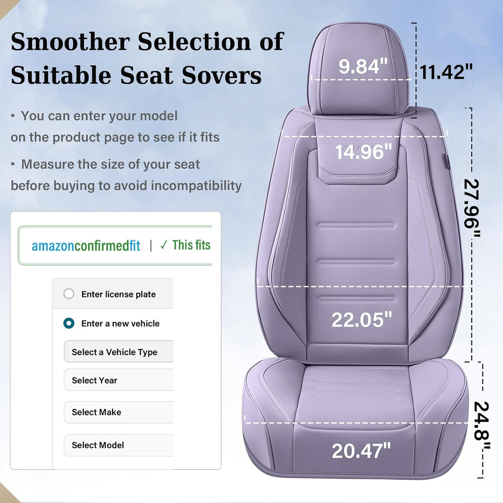 Coverado Car Seat Covers Full Set, Seat Covers for Cars, Car Seat Protector W...