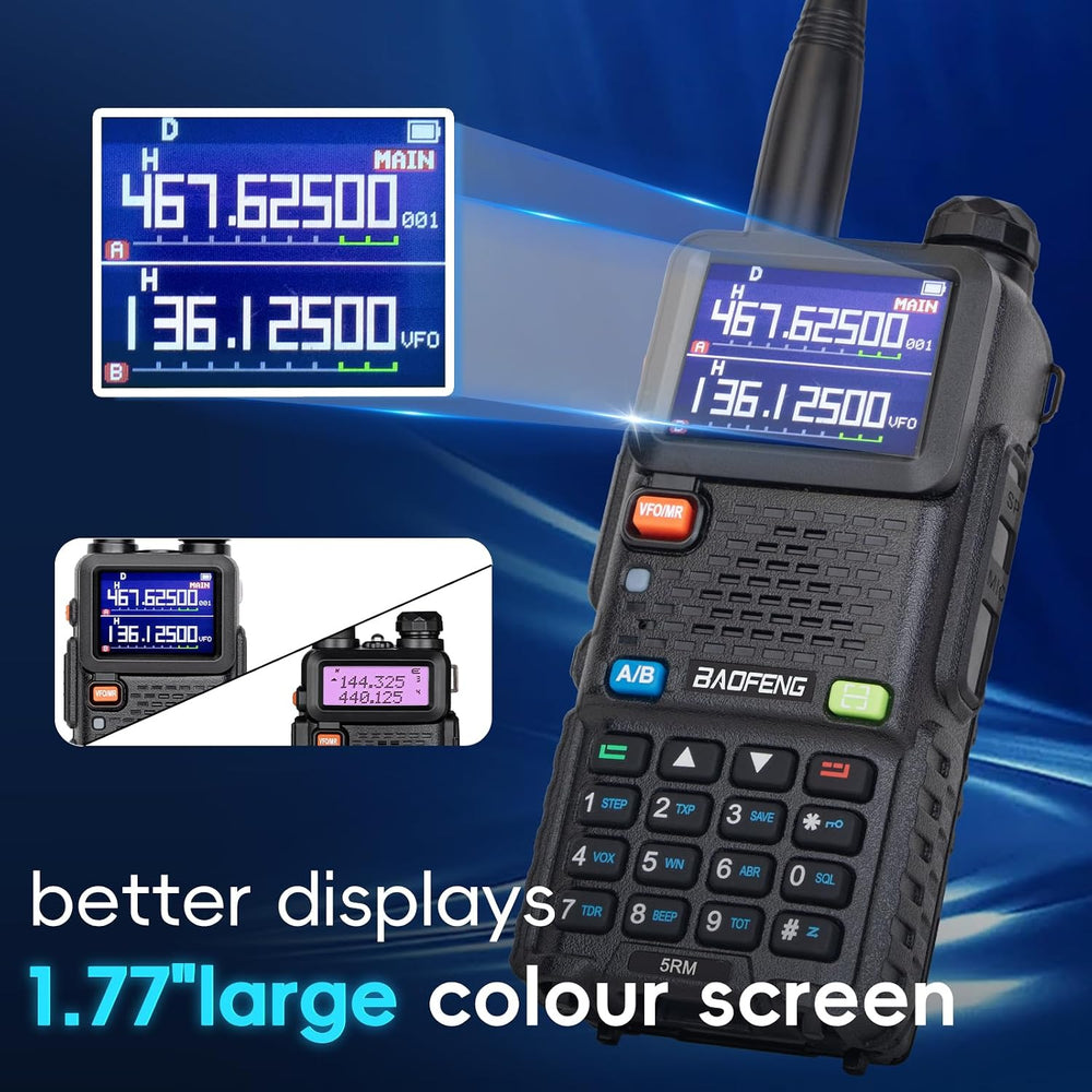 Baofeng Radio Ham Radio Handheld UV-5R Upgrade 5RM 10W (4PCS Batteries) Emerg...