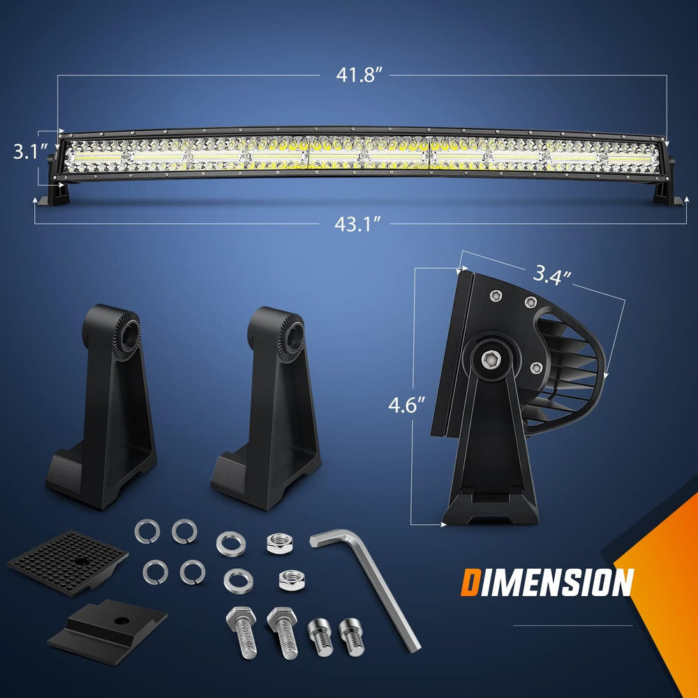 Nilight 42Inch LED Light Bar 2Pcs 4Inch 60W Spot Flood Lights Pods Off Road D...