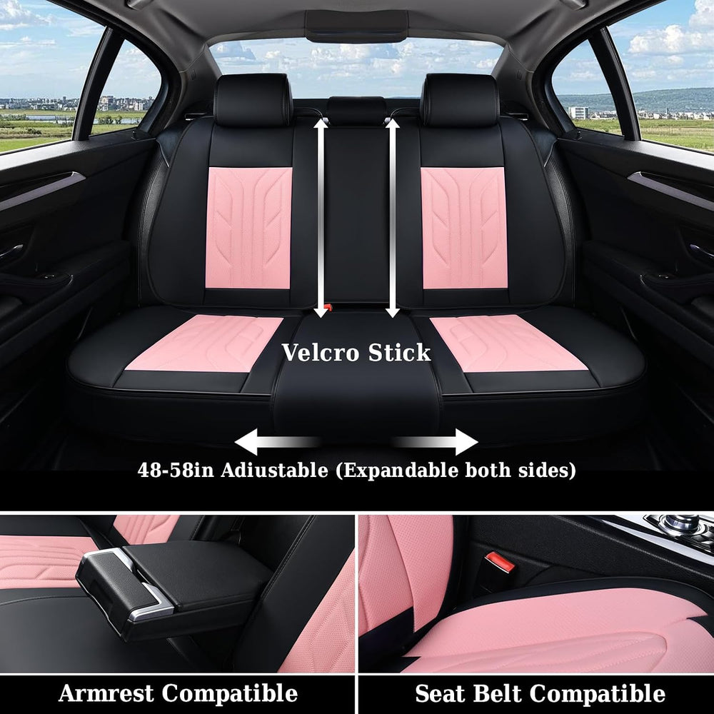 Coverado Car Seat Covers Full Set, Car Seat Protectors Leather Seat Covers fo...