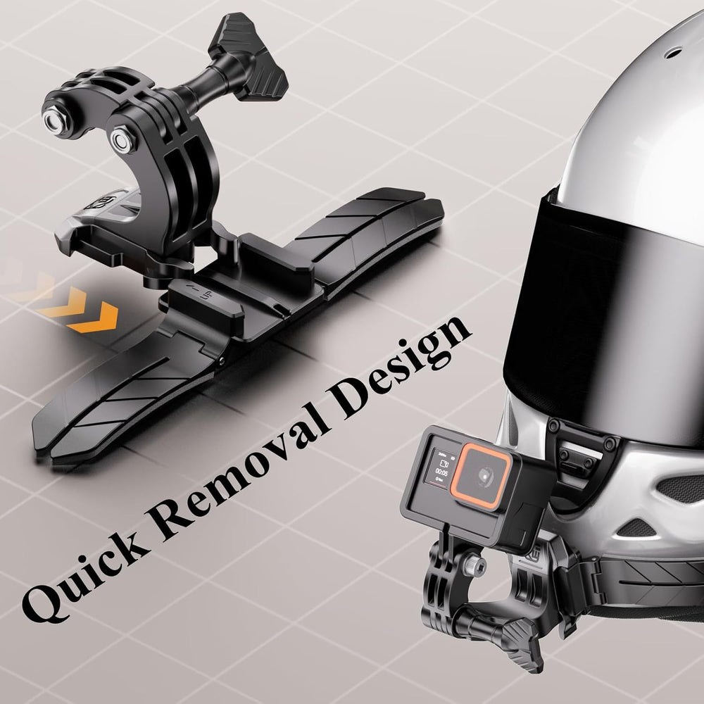 Kewig Universal Motorcycle Helmet Chin Camera Mount, Quick-Release Design