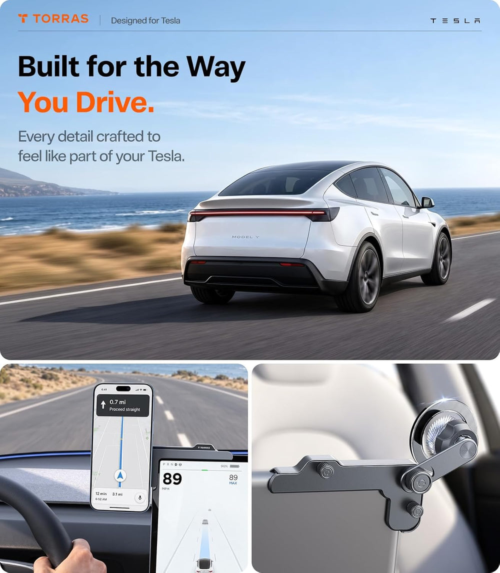 TORRAS Edge Tesla Phone Mount [No Adhesive & Strong Magnet] 360° Adjustab...