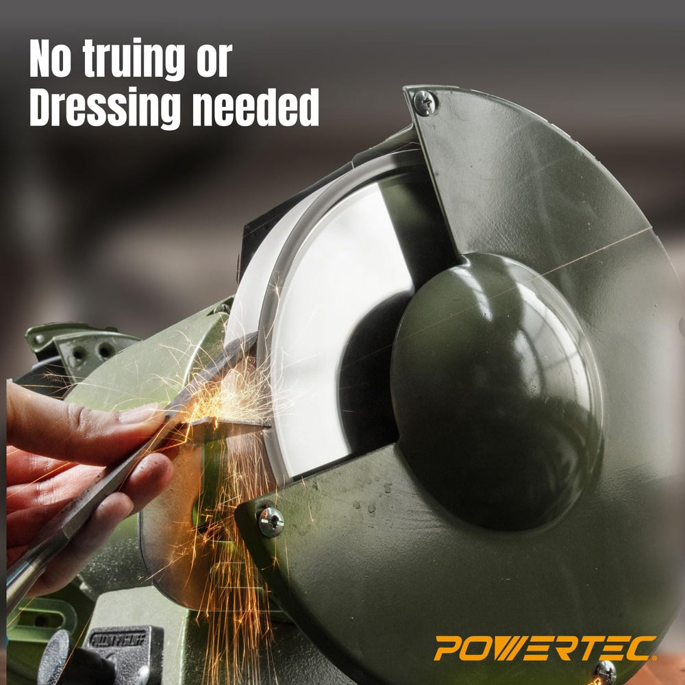 POWERTEC CBN Grinding Wheel 8 Inch 320 Grit, Bench Grinder Wheel for Sharpeni...