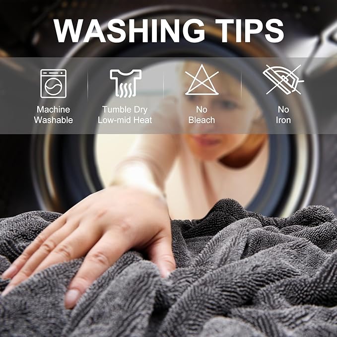 2 Pack XL Car Drying Towel – 1300GSM Ultra Absorbent Microfiber, Twisted Loop