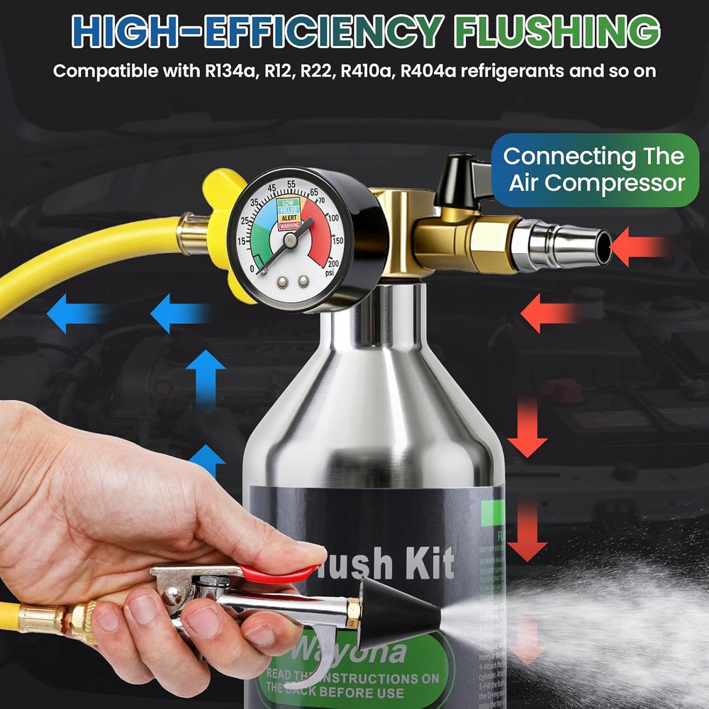 Wayona AC Flush Kit - Air Conditioner System Flush Kit Automotive Pipeline Cl...