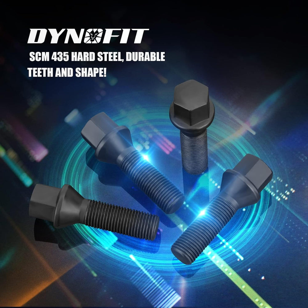 Dynofit M12x1.5 Extended Lug Bolts Compaible with BMW, 45mm Shank Conical Sea...