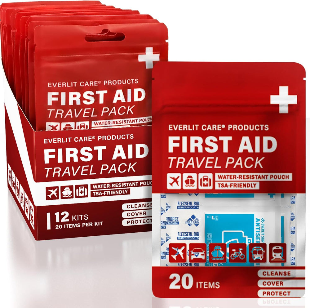 EVERLIT CARE Travel Bandage Pack | 12 Individual Packets, Bulk Portable Mini ...