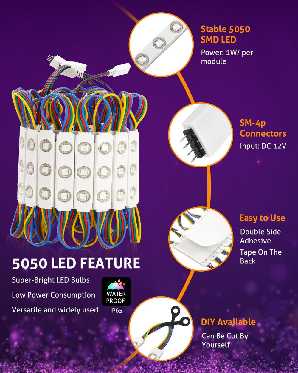 WICHEMI Storefront LED Lights Window Lights LED Lights for Business 50FT