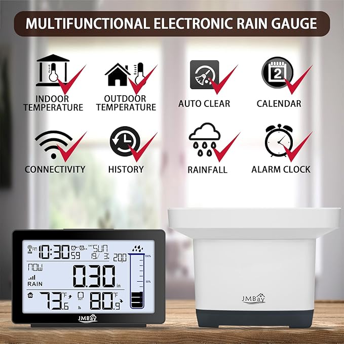 Wireless Rain Gauge Outdoor, Digital Rain Gauge Outdoors Best Rated