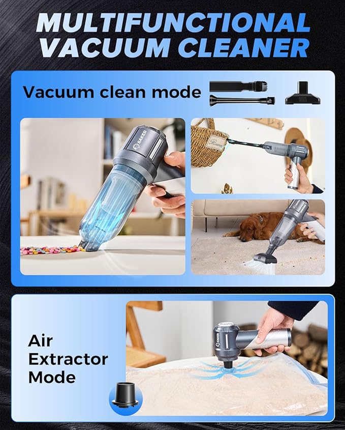 Saker Car Vacuum Portable Cordless, Foldable Mini Handheld Vacuum Cordless and