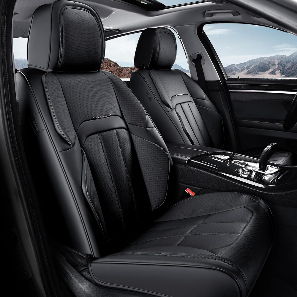Coverado Nappa Leather Car Seat Covers Front Set, Luxury Waterproof Seat Prot...