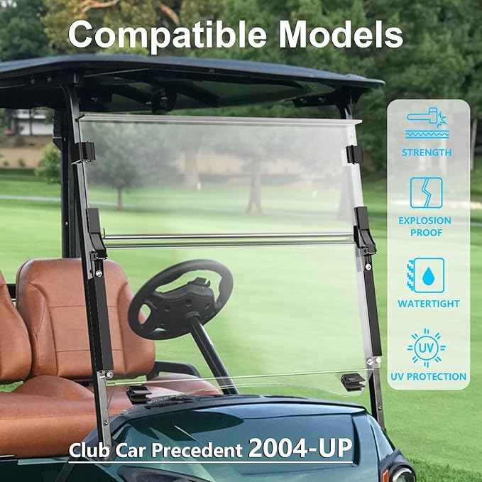 Upgraded Club Car Precedent Windshield, Golf Cart Windshield