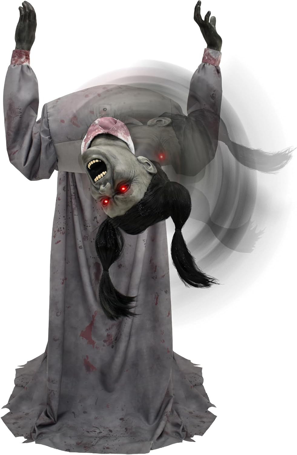 Haunted Hill Farm 4.6-Ft. Head-Spinning Beatrix Halloween Animatronic Prop