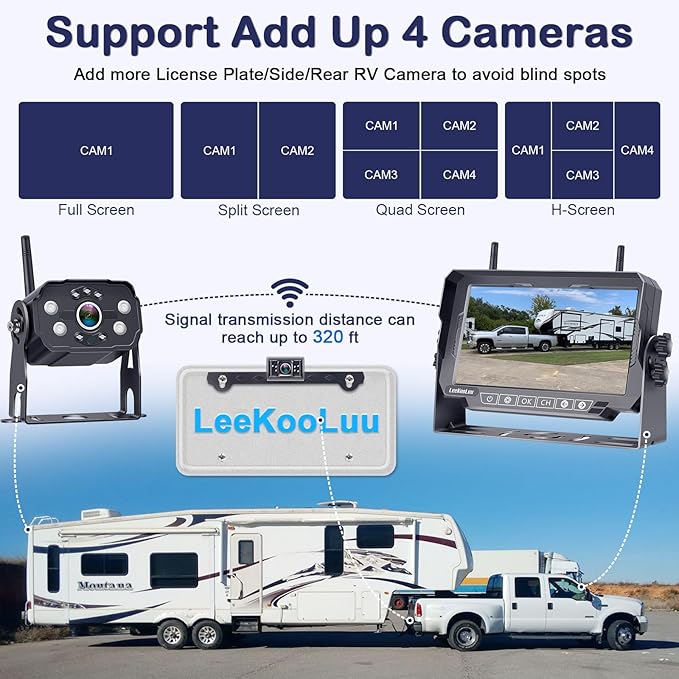 Dual RV Backup Cameras Wireless