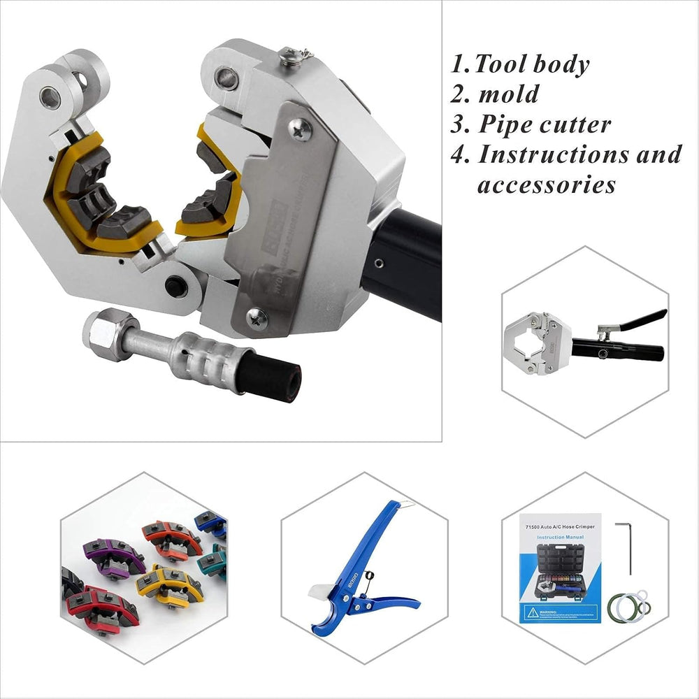 Hydraulic Hose Crimper Hydra-Krimp 71500 Manual A/C Hose Crimper Kit Air Cond...
