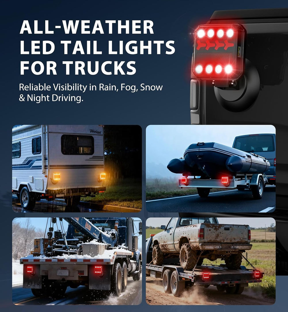 Wireless Bluetooth Magnetic Trailer Lights, Fast Charging LED Trailer Light K...