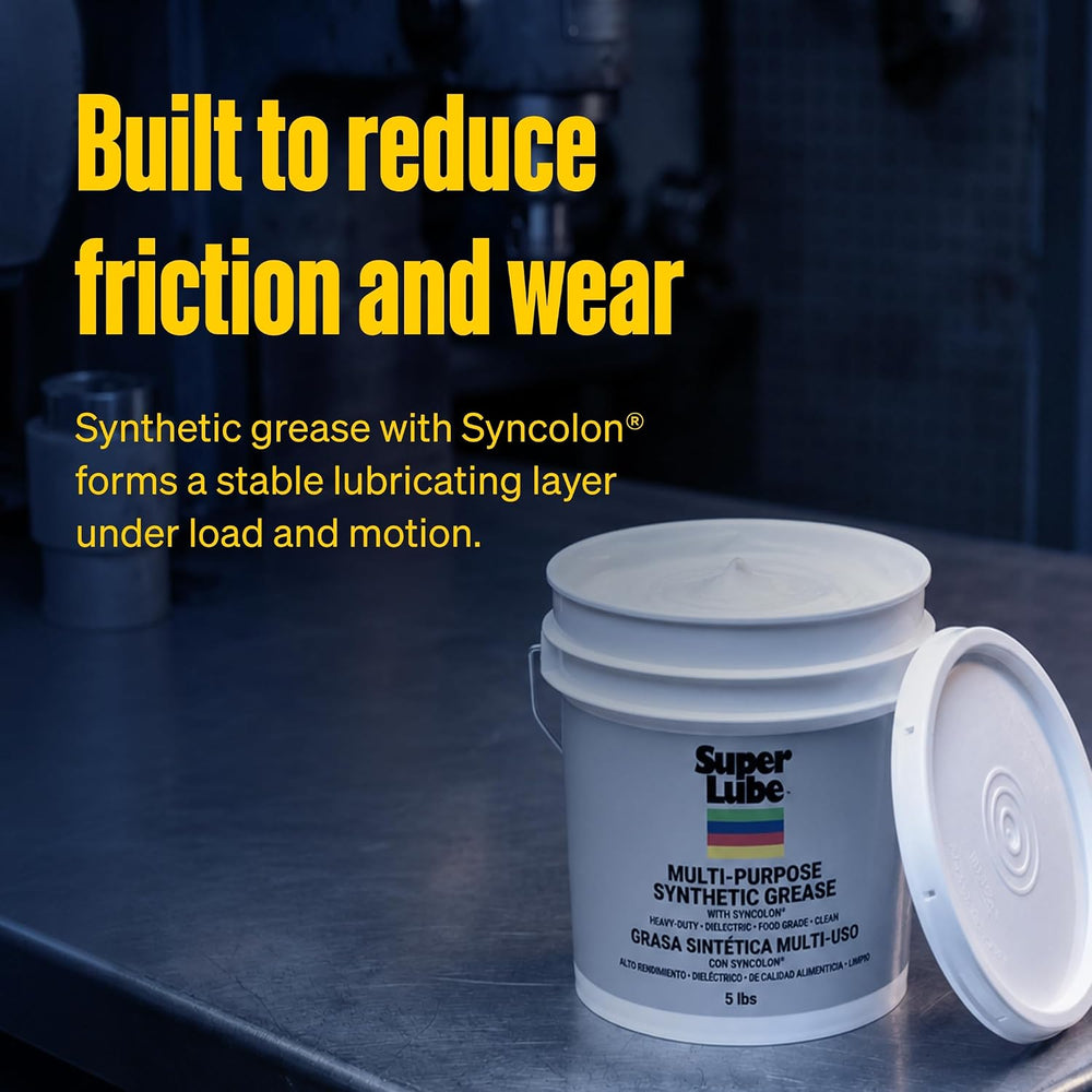 Super Lube 41050 Synthetic Grease (NLGI 2), 5 lb Pail, Translucent White
