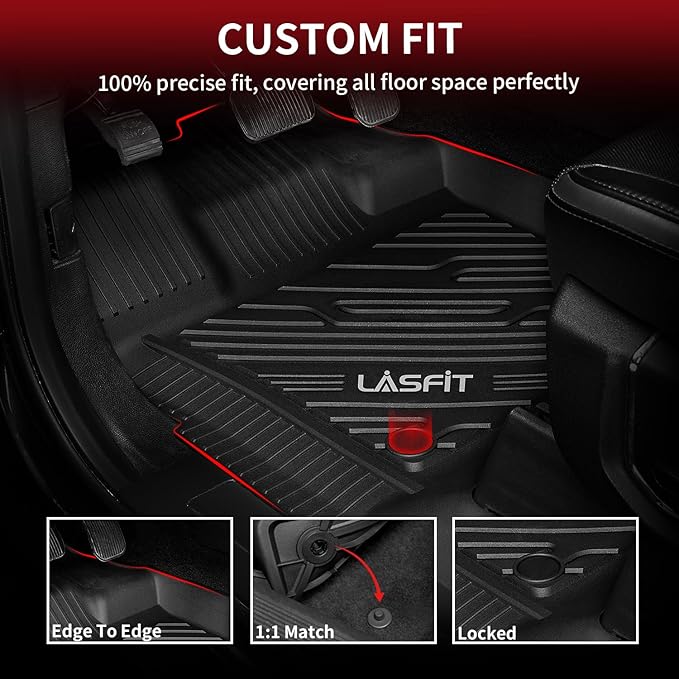 LASFIT Front Floor Mats for Ford F-150 2015-2025 | F150 Lightning 2022-2025