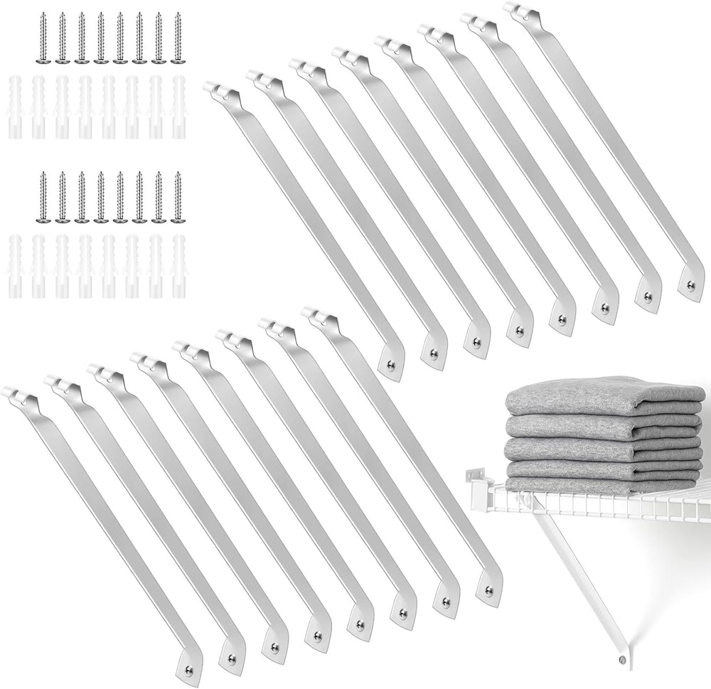 16 Pcs Support Brackets for 12in Wide Shelving Wire Wire Shelf Brackets Close...