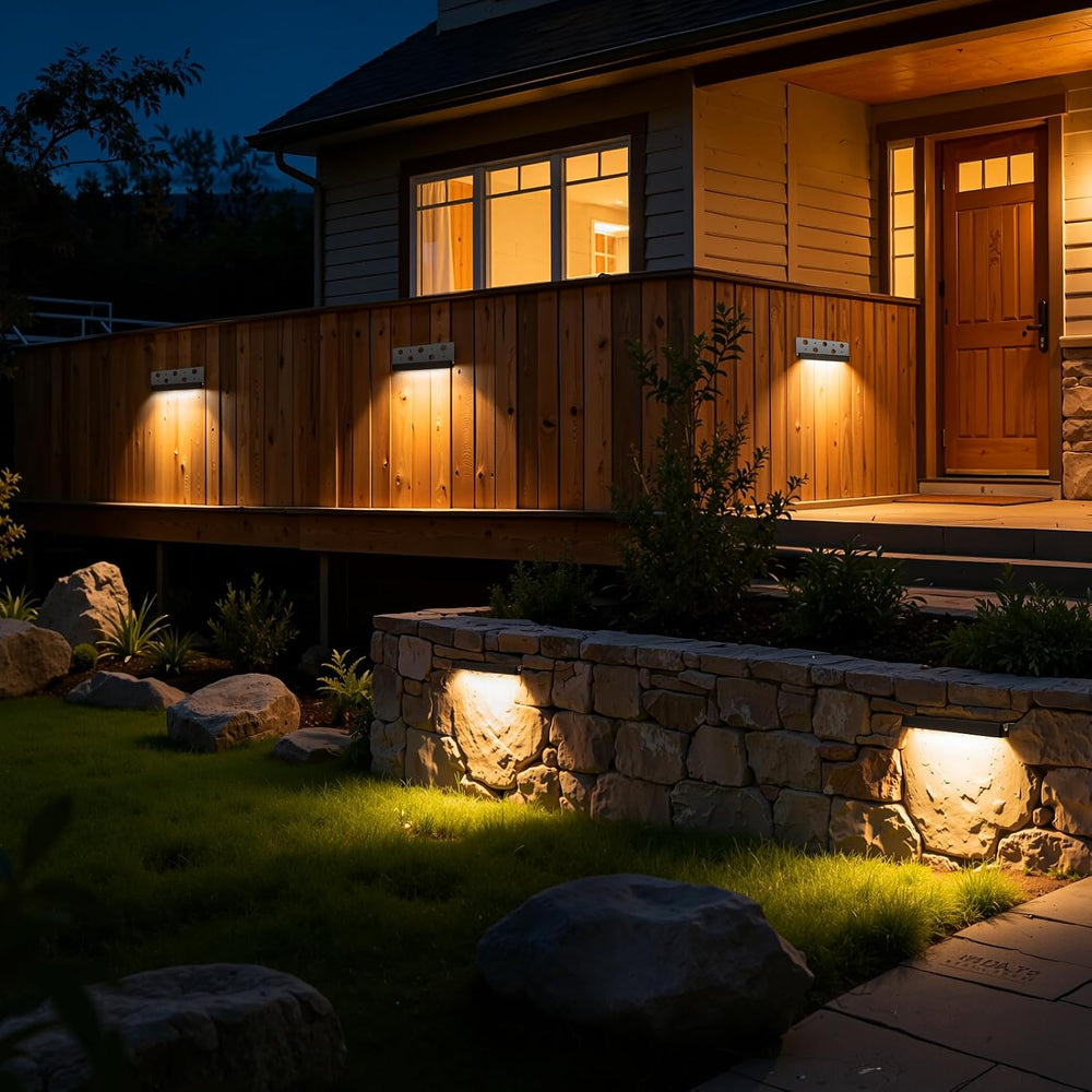 Low Voltage Retaining Wall Lights Kit, 3W 2700K Step Lights, 12 Pack