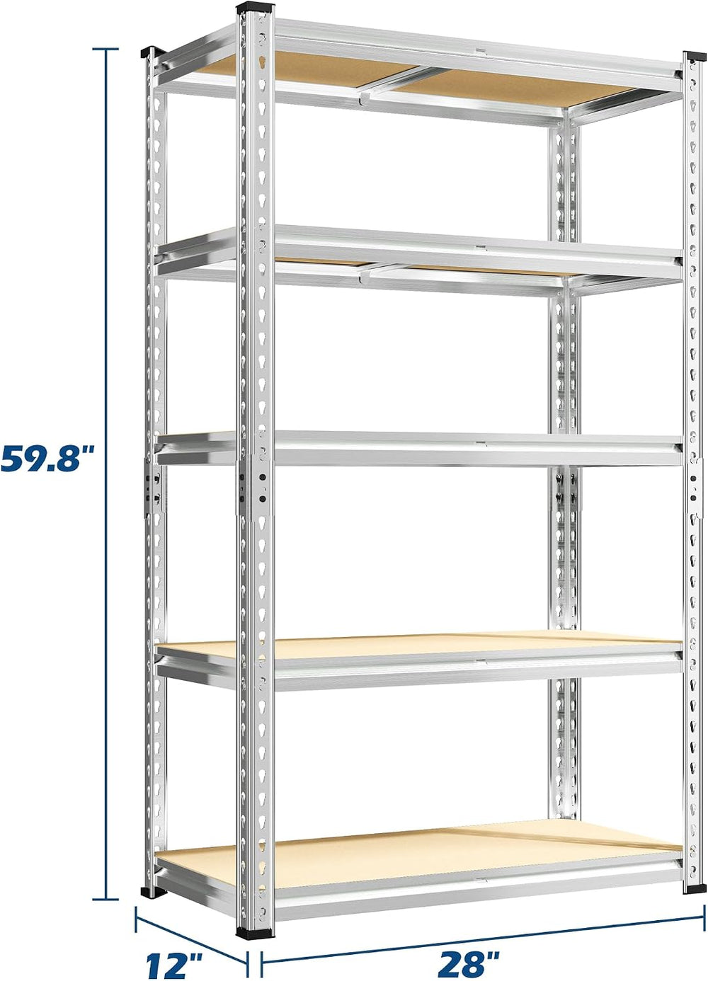REIBII Storage Shelves 2020LBS Garage Shelving Heavy Duty Metal Shelving Adju...
