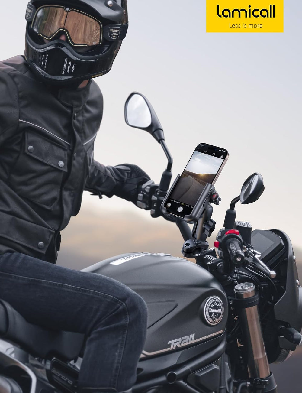 Lamicall Motorcycle Phone Mount Holder - [All Metal] [Anti Shake]