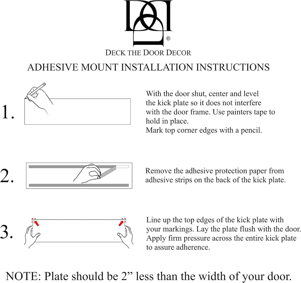 | Door Push Plate - 3M Adhesive Mount - Multiple Sizes & Finishes (Shiny ...