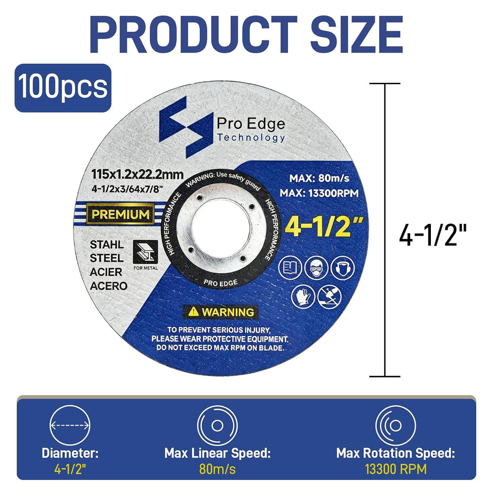 100 Pcs Premium Cut Off Wheels 4-1/2" for Angle Grinder
