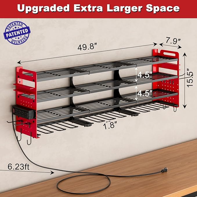 12 Cordless Drill Holder Large Power Tool Organizer Wall Mount