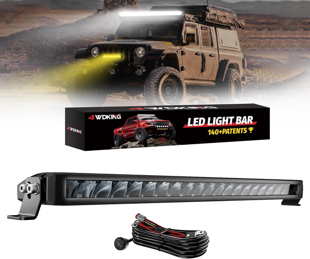 4WDKING Dual Color Slim LED Light Bar 22 Inch Fog Lights for Offroad Trucks