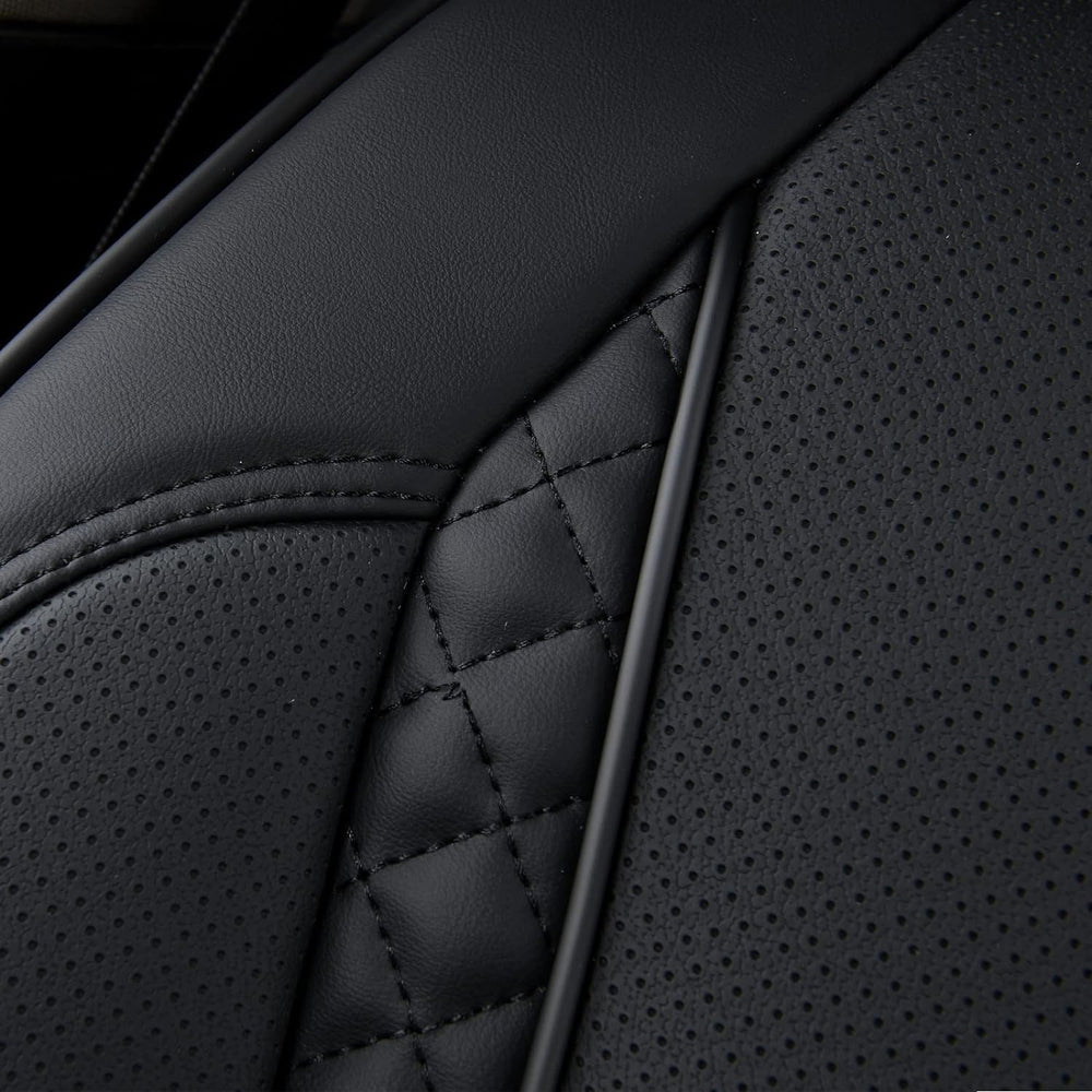 Coverado Car Seat Cover Full Set, Black Seat Covers Front Seats Back Seat Cov...