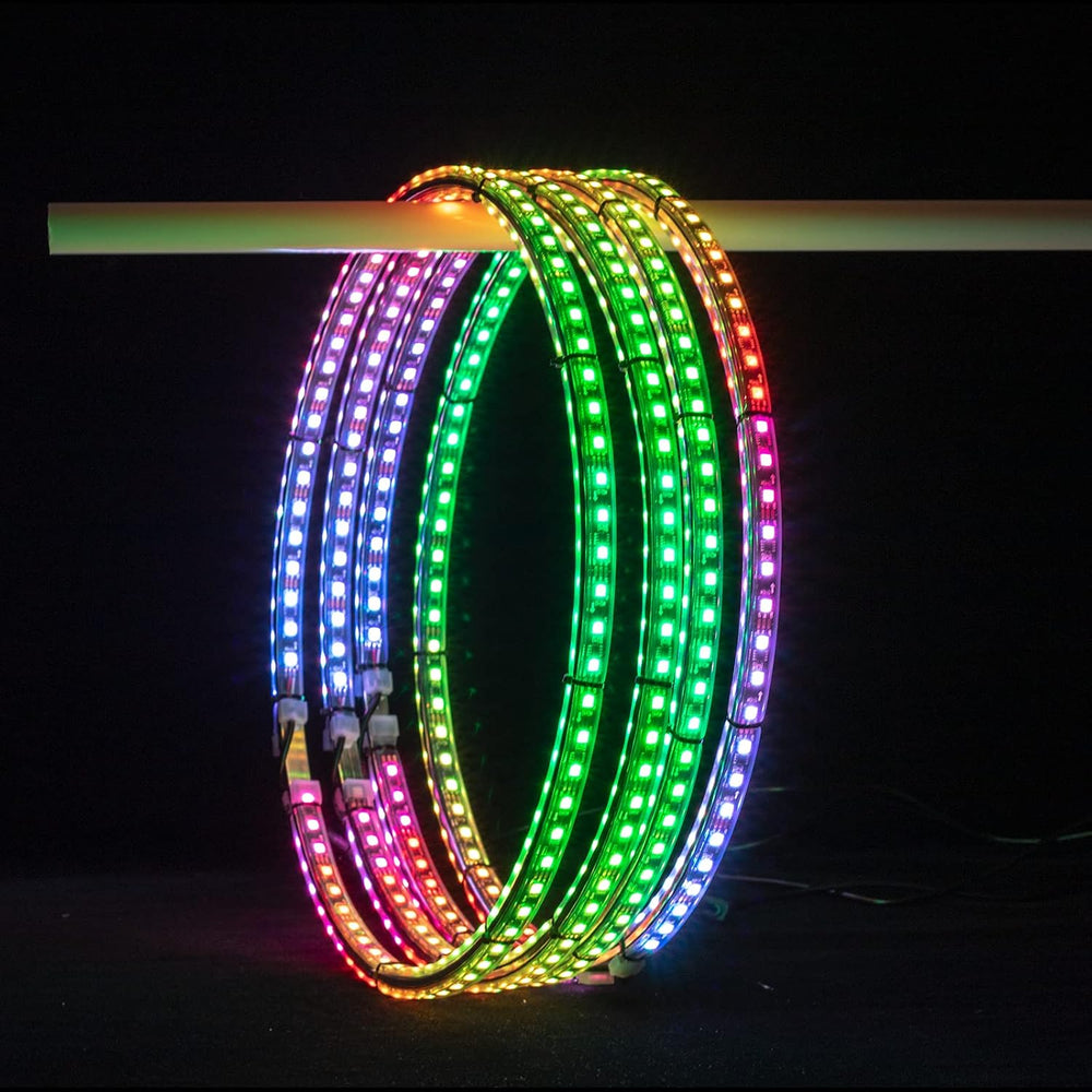 4pcs 17.5 inch Double Row Wheel Lights for Truck/Car/ATV/UTV, Dancing Chasing...
