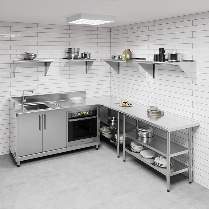 AmGood 36" Long X 18" Deep Stainless Steel Wall Shelf | NSF Certifi...