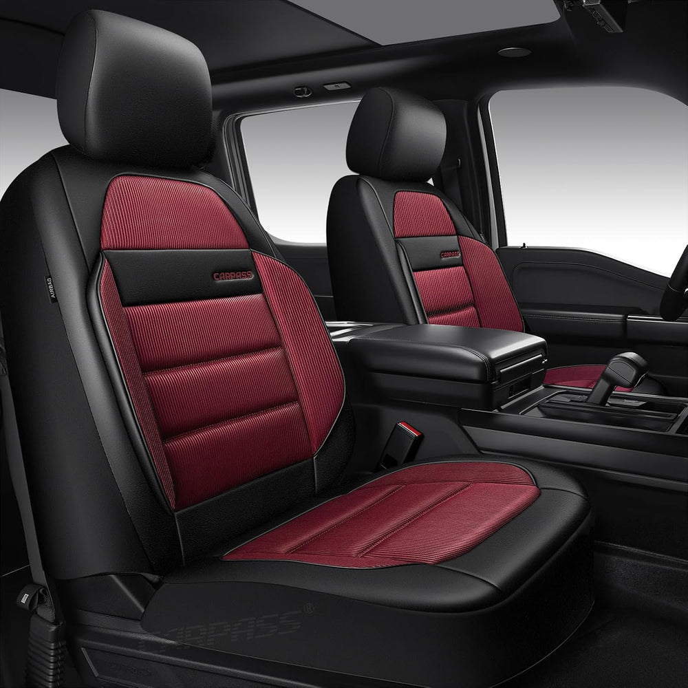 CAR PASS Memory Foam Seat Covers Front, Airy Cool Mesh Thick Car Seat Covers,...