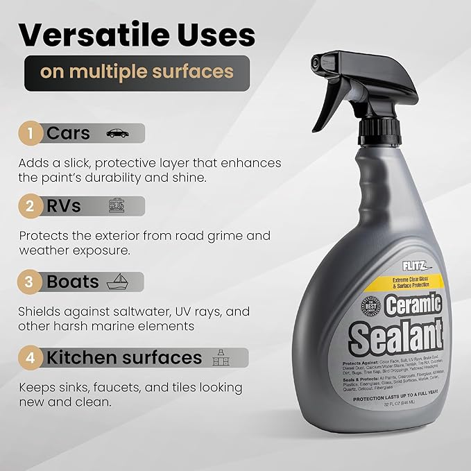 Flitz Ceramic Sealant - 32oz Bottle of USA-Made Ceramic Coating